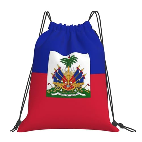 Haiti Flag Drawstring Bag Sport Gym Backpack Beach Travel Sack Draw String Yoga Bag For Men Women - color: Haiti Flag