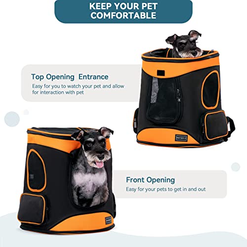 Petsfit Dog Backpack Carrier with Upgrade Waist Cushion Design to Better Fit The Waist, Suitable for Small and Medium Dogs Cats, and Rabbits up to 18 Pounds - color: AOrange