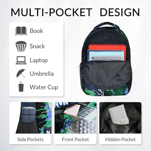 COZYAURA Kids' Backpacks - Personalized Golf Backpack Set for Boys Girls - Sports Bookbag for Elementary Middle School - Cool Ball School Bag with Lunch Bag & Pencil Case - color: Style-a