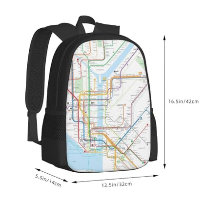 New York City Subway Map Packable Backpack 20l Lightweight, Foldable Travel Daypack - Hiking & Shopping Backpack For Men Women