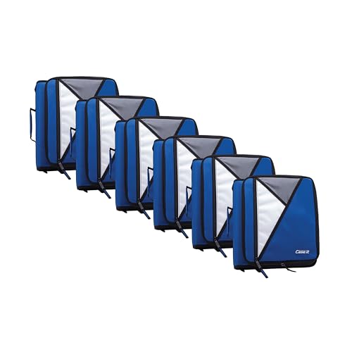 Case-it The Universal Zipper Binder - 2 Inch O-Rings - Padded Pocket Holds up to 13 Inch Laptop/Tablet - Multiple Pockets - 400 Page Capacity - with Shoulder Strap - Midnight Blue LT-007 (6 Pack) - color: Midnight Blue, size: 6 Pack