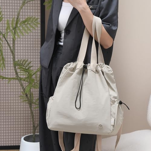 Casual Lightweight Small Backpack For Women 14.5 Inch Durable Drawstring Dual Use Travel Daypack - color: Light Purple