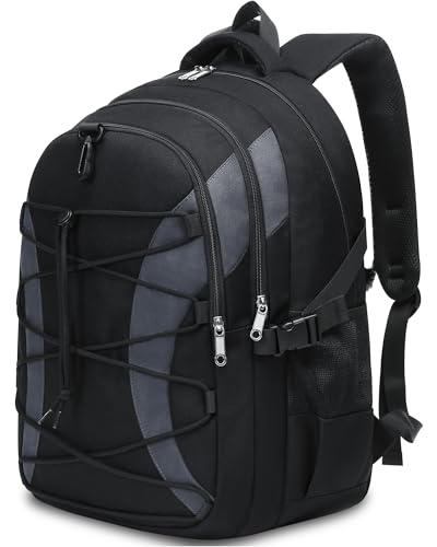 BLUEFAIRY Middle High School Backpack for Teen Boys Girls Large College Bookbag with Laptop Sleeve Back to School Book Bags Mochilas Escolares para Niños Niñas Adolescentes (Black/Dark Gray, Solid) - color: Black/Dark Gray