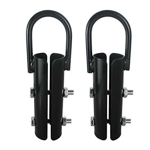 2Pcs Climbing Rope Clamp, 2.0” Rope Attachment Hook Accessories, Rope Clasp for Rope Climb, Climbing Training Garage Home Gym Workout Fitness Strength Training (2.0" 2PCS Black)
