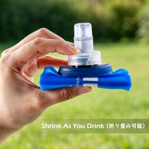 TRIWONDER Collapsible Water Bottles TPU Soft Flask Running Bottles BPA-Free Sports Flasks for Hiking Climbing Camping (500ml/16.91oz with Straws - Pack of 2) - color: 500ml/16.91oz with Straws - Pack of 2