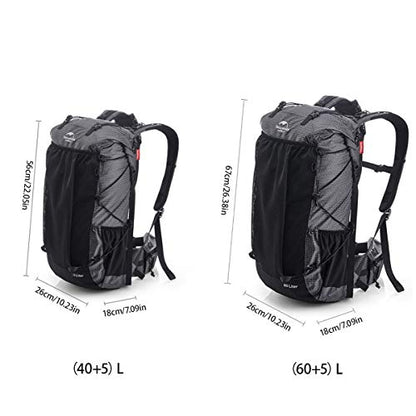 Naturehike 65L Internal Frame Hiking Backpack for Outdoor Camping Travel Backpacking, Ultralight Backpack for Adults - color: 65l/Black