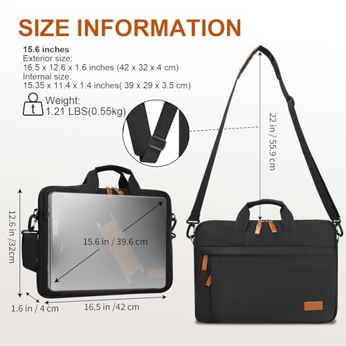 ESTARER Laptop Bag 17-17.3 Inch, Computer Bags for Men Water-resistant Nylon Laptop Case Slim Laptop Sleeve Fits Hp/Dell/Asus/Lenovo/Acer, Black - color: Black-nylon, size: 17-17.3 Inch
