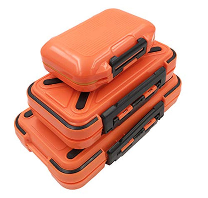 Waterproof Fishing Lure Box Spoon Hooks Baits Storage Tackle Box Containers for Casting Fishing Fly Fishing,Large/Medium/Small Lure Case - color: Orange-Small