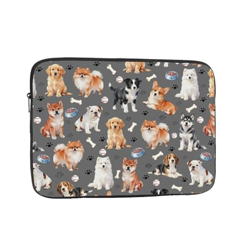 Cute Puppy Dog Laptop Sleeve Case for Men Women Waterproof Oxford Cloth Laptop Sleeve Bag Suitable for Most Ipads and Laptops Notebook Computer Pocket Tablet Traveling Carrying Simple Case 13 inch - color: Cute Puppy, size: 13 inch