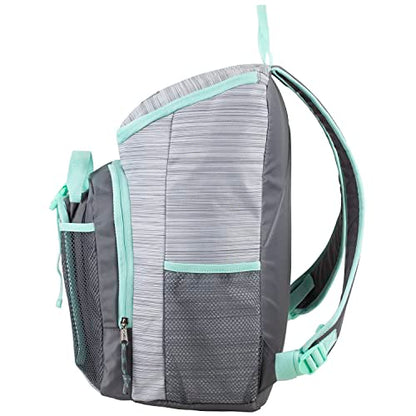FUEL Top Loader Backpack with Lunch Box Combo – 18” Two Compartment Water Resistant Durable Adjustable Straps with Side Water Bottle Pockets 2 in 1 Set – Slate Grey - color: Slate Grey