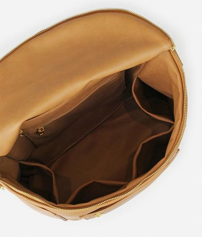FAWN DESIGN The Original Diaper Bag, Faux Leather Diaper Bag Backpack, Vegan Leather, Large Capacity Baby Bag for Mom - color: Tan