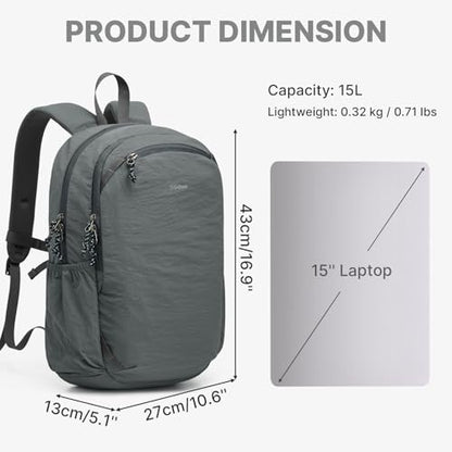 G4Free 15L Hiking Backpack Lightweight Small Daypack for Women Men - color: Gray