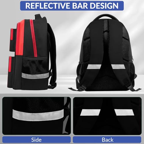 School Backpack for Boys - Gamer Boys Backpack for Kids Children Teens Elementary Middle School - 17″ Video Game Bookbag Travel Back Pack for Age 6-18 - color: Gamer Red-backpack Only