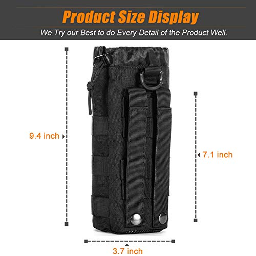 Upgraded Sports Water Bottles Pouch Bag, Tactical Drawstring Molle Water Bottle Holder Tactical Pouches, Travel Mesh Water Bottle Bag Tactical Hydration Carrier - color: 3 Molle Pouch