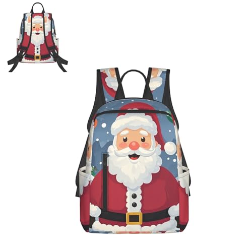 Travel Backpack for Women Men Cartoon Santa Claus Daypack 15 inch Lightweight Computer Bag Casual Back Pack - color: Cartoon Santa Claus2