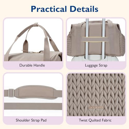 mommore Diaper Bag Tote, Large Capacity Travel Diaper bags, Hospital Bag for Labor Delivery, Baby Bag with Pacifier Case | Hospital Bag - color: Brown Taupe