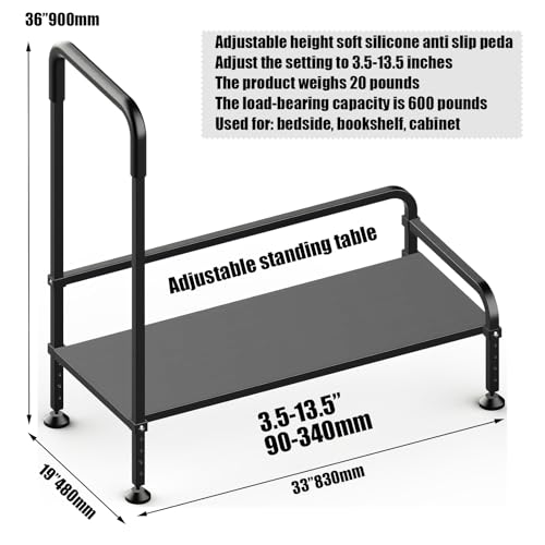 Seniors Assist Step Stool with Support Handrail, Non-Slip Platform, Height Adjustable, Multi-Purpose Household Mobility Foot Stool(Milky White) - color: Milky White