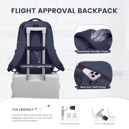 GOLF SUPAGS Lunch Backpack 16 Inch Laptop Backpack with Insulated Cooler Lunch Box Food Bag for College Work Camping Picnics (Navy Blue) - color: Navy Blue