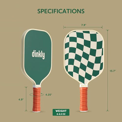 Pickleball Paddles Set of 2/4- USAPA Approved Graphite/Fiberglass Pickleball Racket, 2 Pickleball Rackets, 4 Balls and 1 Portable Carry Bag, Aesthetic Pickle Ball Set for Men Women Beginners - color: 2 Wave Check | Dark Green | Graphite