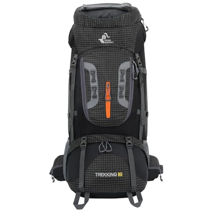 Bseash 80L Waterproof Hiking Camping Backpack with Rain Cover, Lightweight Outdoor Sport Travel Daypack for Climbing Touring (Black) - color: Black