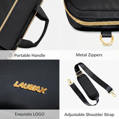 15.6 16 Inch Laptop Bag Case for Women Men Compatible with MacBook Pro M5/HP OmniBook Omen Envy/Dell Pro Inspiron/Lenovo Yoga IdealPad, Messenger Carrying Briefcase Computer Bag Case, Black - color: Black, size: 15.6 inch