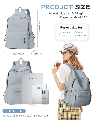 Blue Backpack for School, High School Bookbag Back Pack for Teens Girls Boys, Lightweight College Backpack Book Bag for Women Men, Simple Casual Daypack Backpack Mochilas Escolares para Adolescentes - color: Blue School