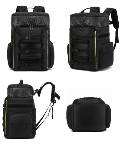 Drone Backpack 50L Professional for DJI FPV/Mavic/Air, Water Resistant Travel Backpack with 16" Laptop Compartment, Large Skateboard Backpack Carry on Backpack Airplane Approved Black Green - color: Black Green