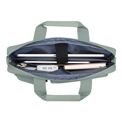 MOSISO Laptop Shoulder Bag 15.6 inch, 15-15.6 inch Computer Bag Compatible with MacBook Pro 16 inch, HP, Dell, Lenovo, Notebook with 2 Raised&1 Flapover&1 Horizontal Pocket&Handle&Belt, Antique Green - color: Antique Green, size: 16 inch