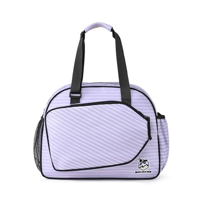 Boulder Bee Pickleball Tote Bag for Women with Paddle Holder - color: Purple stripe