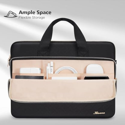 KIZUNA Laptop Sleeve Case 14 Inch Computer Shoulder Bag for 15" MacBook air M3 2024/Lenovo Flex 14/IdeaPad Flex 5/15.4 MacBook Pro/HP EliteBook 840 G5/Dell Latitude/14 Lenovo IdeaPad 3i Gen 6 - color: Black, size: 14 Inch