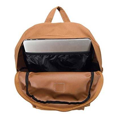 Carhartt 21L Classic Laptop Daypack, Durable Water-Resistant Pack with Laptop Sleeve, Containts PFAS, Carhartt Brown - color: Carhartt Brown, size: Containts PFAS