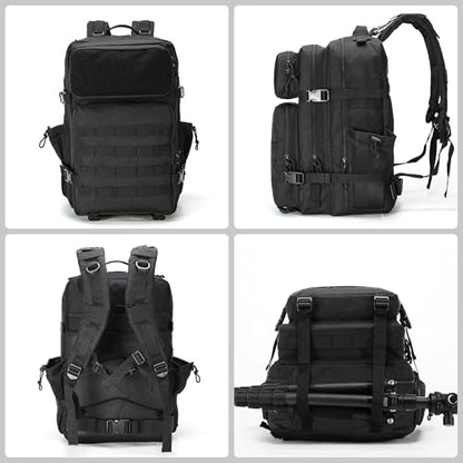 gracedon Military Tactical Backpack for Men and Women Army Camping Daypack Bug out Bag 45l Asault Pack for Travel Hiking (Black) - color: Black