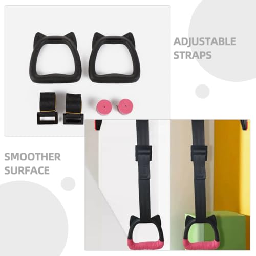 Gymnastic Rings Set with 2m Adjustable Straps, Professional Pull-up Sports Gym Rings for Indoor Training and Workout Fitness Equipment