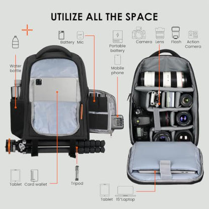 TARION Camera Backpack for Photographers Compact 15L, TB04 Black - color: Black