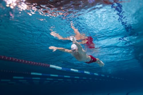 Arena Men's Team Colors Solid Swim Jammer MaxLife Athletic Swimwear Pool Training Swimsuit Competitive Swimming Bathing Suit - color: Plum/White, size: 28
