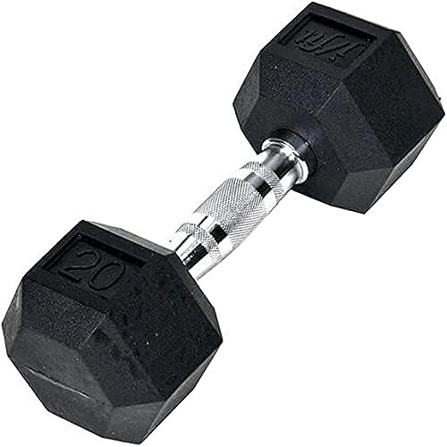 JFIT Rubber Hex Dumbbell - style: 20lb (Single)