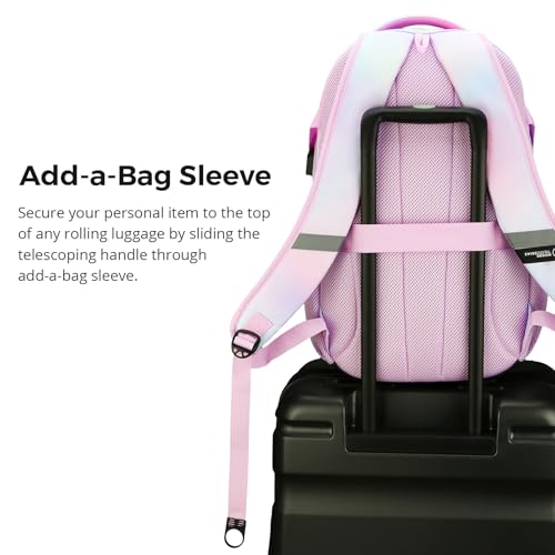 Swissdigital Laptop Backpack with USB Charging Port, Travel Backpack Fits 15.6 inches Computer, 31L Backpack for Women, Pink Purple | SD803-104 - color: Pink Purple