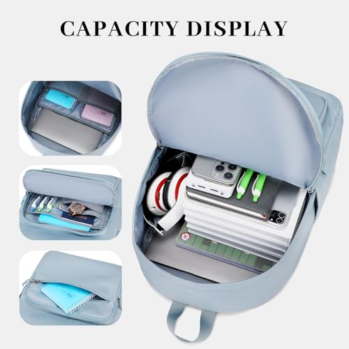 Lohol Classic Backpack for School Travel College, Durable Water Resistant Bookbag (Blue) - color: Blue