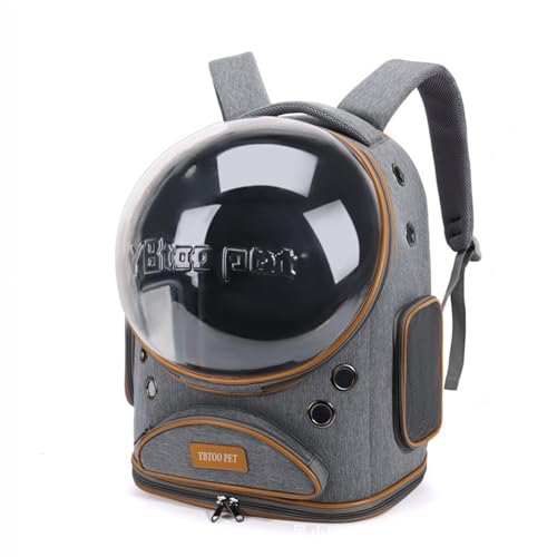 Cat Backpack Carrier, Breathable Cat Carrier Large Space Bubble Pet Backpack for Small Dog and Large cat up to 18lbs, Transparent & Foldable Pet Carrier for Travel Hiking (Grey) - color: Grey