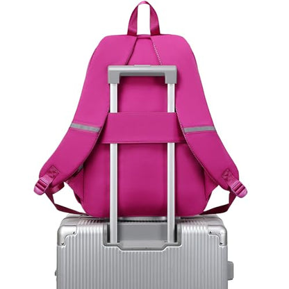 abshoo Big Student Laptop Backpack For College Women Middle High School Teen Girls Bookbag Travel Daypack (Hot Pink) - color: Hot Pink