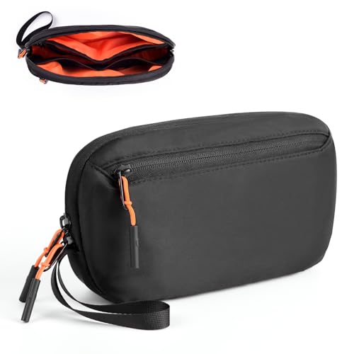 Cable Organizer Bag, Charger Organizer Pouch Case for Travel Accessories/Airplane Essentials/Electronics Tech Gadgets (Black)