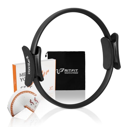 RitFit Pilates Ring Circle - 14 Inch Magic Fitness Circle for Toning Inner & Outer Thighs, Bonus Workout Guide Included - style: Black