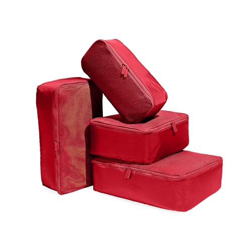 Away Insider Packing Cubes Set of 4 – Lightweight Travel Organizers for Luggage, Suitcases & Carry-On Bags, Cherry Red - color: Cherry Red