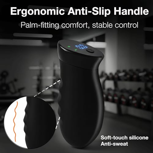 Digital Grip Strength Trainer, 0–440 lb Hand Gripper Strengthener with Real-Time Display (No Sound), 2 Modes: Test & Smart Vibration, Ergonomic Hand Grip & Forearm Strengthener, USB-C Rechargeable Hand Exerciser - color: Black