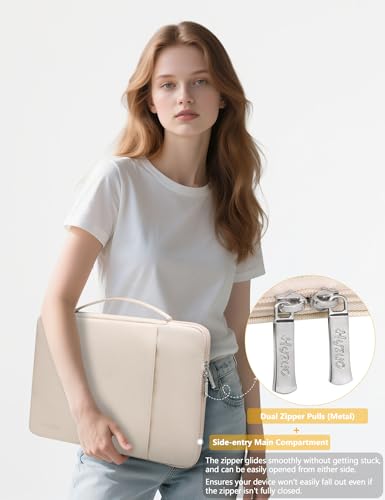HYZUO 13.3-14 Inch Laptop Case Sleeve Bag for MacBook Pro 14 M5 M4 M3 M2 M1 2026-2021, MacBook Air/Pro 13.3, 13.8"/13.5" Surface Laptop/Book, 13" 13.3" HP Dell Lenovo Asus Acer Chromebook, Sand - color: Sand, size: 13.3-14 Inch
