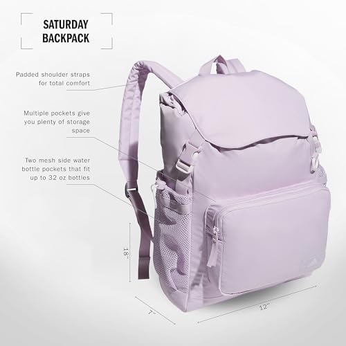 Saturday Sport Fashion Compact Small Size Backpack - color: Ice Lavender/White
