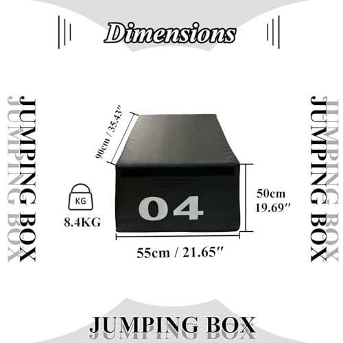 Plyometric Jumping Box Set,4-1 Height-adjustable Soft Foam Stackable Exercise Fitness Gym Plyo Boxes | Premium Stackable Plyo Training Box For Child Home & Commerci(Size:90x55x50cm（35.4x21.6x19.7in）) - size: 90x55x50cm（35.4x21.6x19.7in）