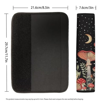 Dreaweet Mushroom Seatbelt Covers for Women Cute Car Accessories Seat Belt Cover Pad Black Seatbelt Cushion Shoulder Strap Pad for Bag Backpack - color: Mushroom Black