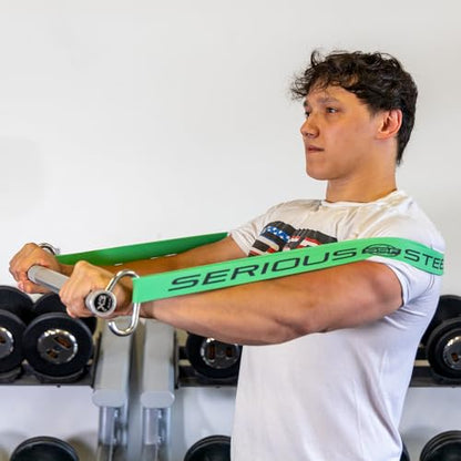 Serious Steel Fitness 37" Resistance Training Bands (Portable Exercise Band System Training Bands- Great for Individuals Looking for Tension Throughout The Exercise) - color: #4 Green (50-120 lbs.)