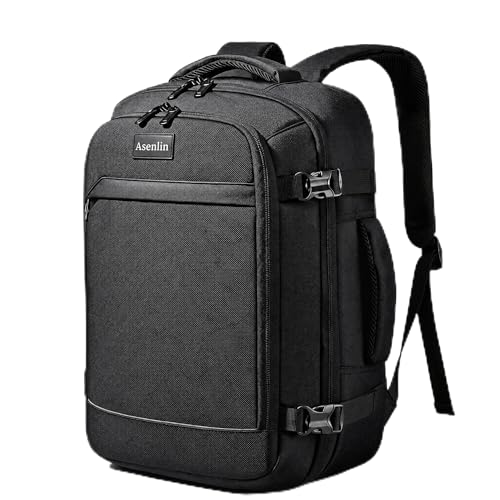 Asenlin Travel Backpack for Women Men,Flight Approved Carry On Luggage 30L Water Resistant Business Laptop Backpacks Fits TSA 15.6 Inch Computer College Weekender Outdoor Hiking-Black - color: Black-15, size: 15-inch